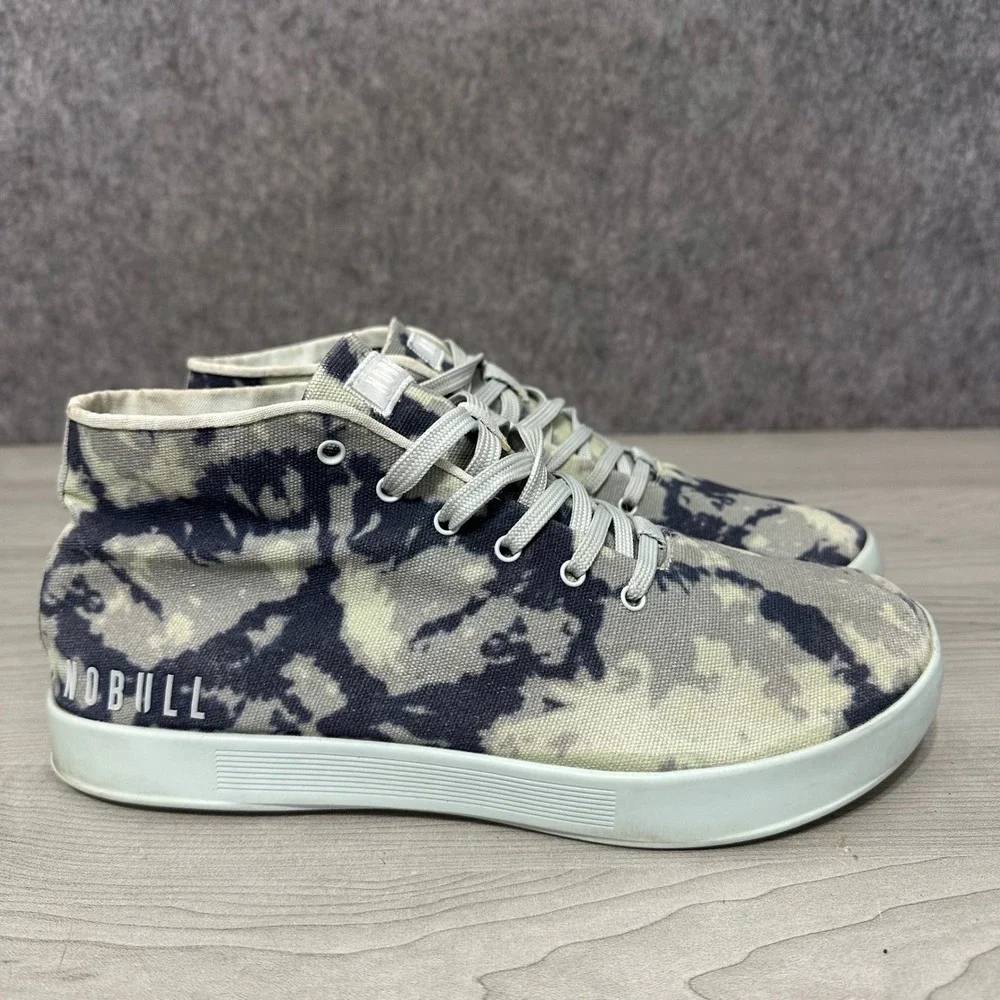 NOBULL Canvas Mid Trainer Mens 10.5 Mint Tie Dye Athletic Cross Training‎ Shoes